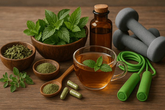 Ilustrasi herbal untuk kebugaran harian